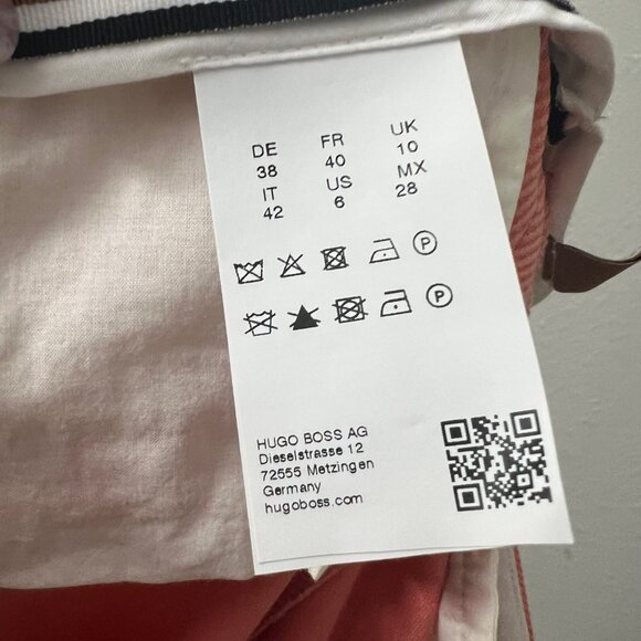 Hugo Boss Coral Tatiani Textured Cropped Twill Trouser Pants Womens Size 6 - Picture 8 of 8